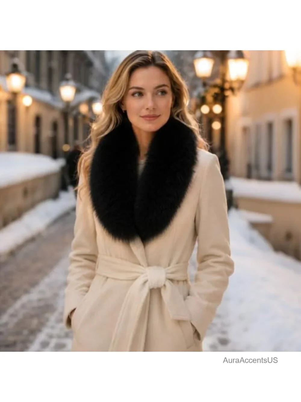 Faux Fur Collar Scarf Neck Warmer Shawl Winter Wrap